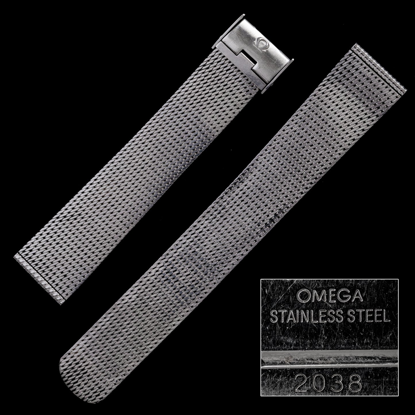 No. b1065 / Omega 18mm Mesh Bracelet - 1960s