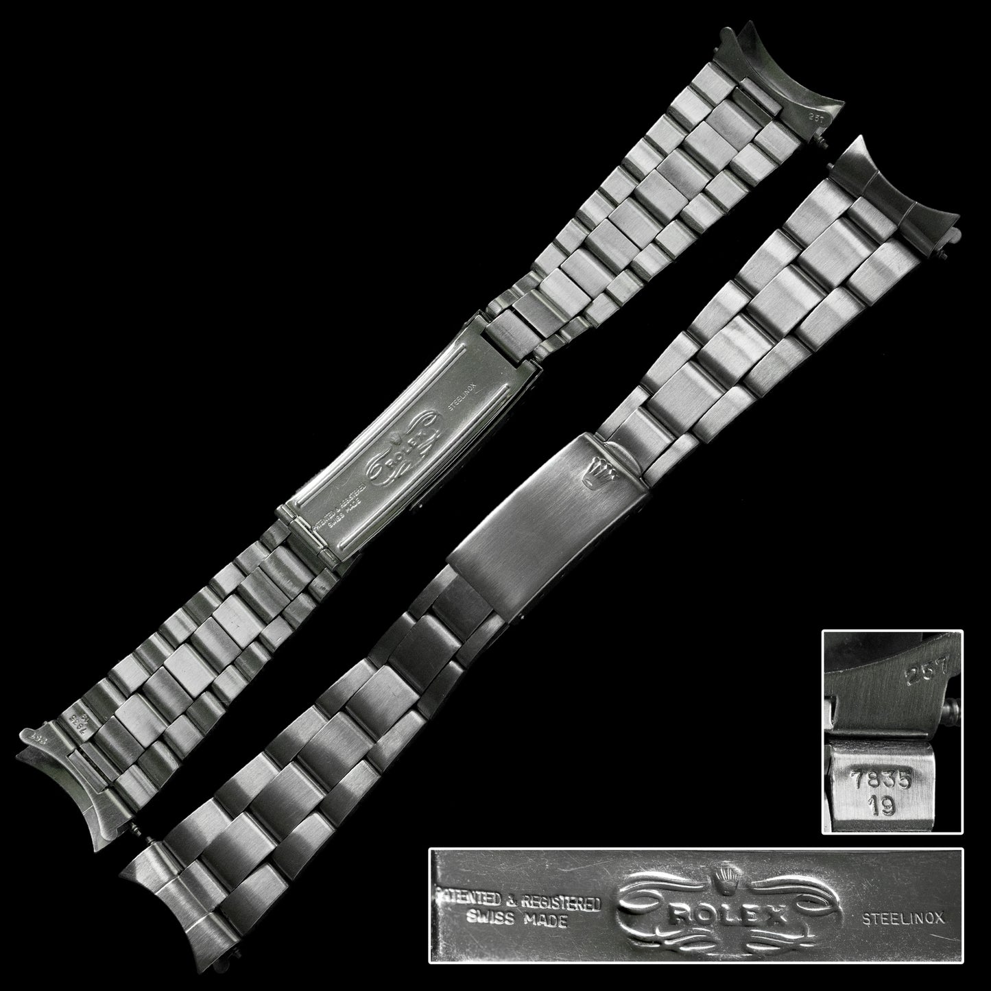 No. b3025 / Rolex 19mm Oyster Bracelet - 1970s