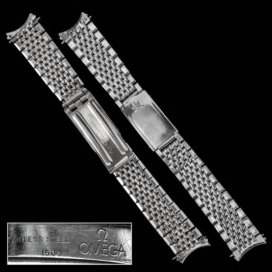 No. b4615 / Omega 18mm Rice Grain Bracelet - 1960s