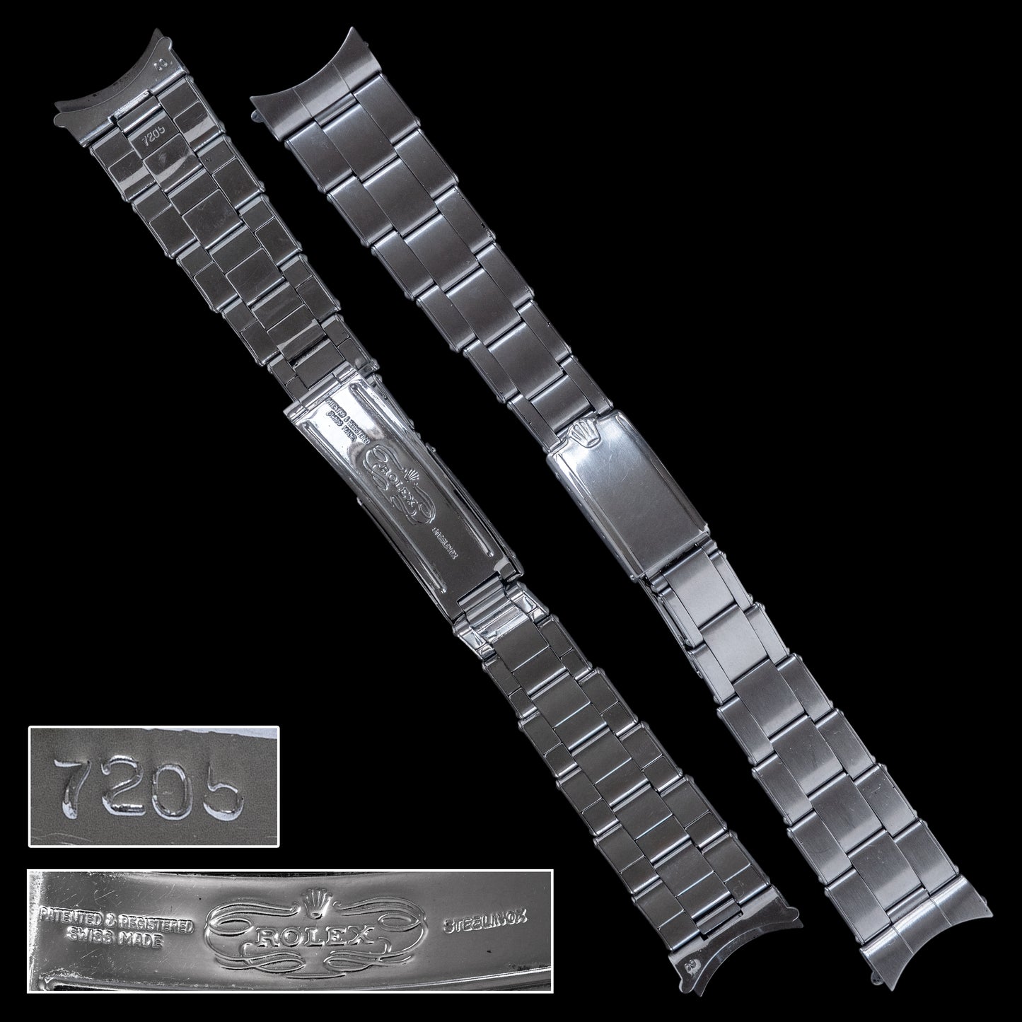 No. b5755 / Rolex 19mm Rivet Bracelet - 1960s