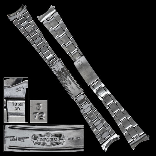 No. b5885 / Rolex 19mm Rivet Bracelet - 1972