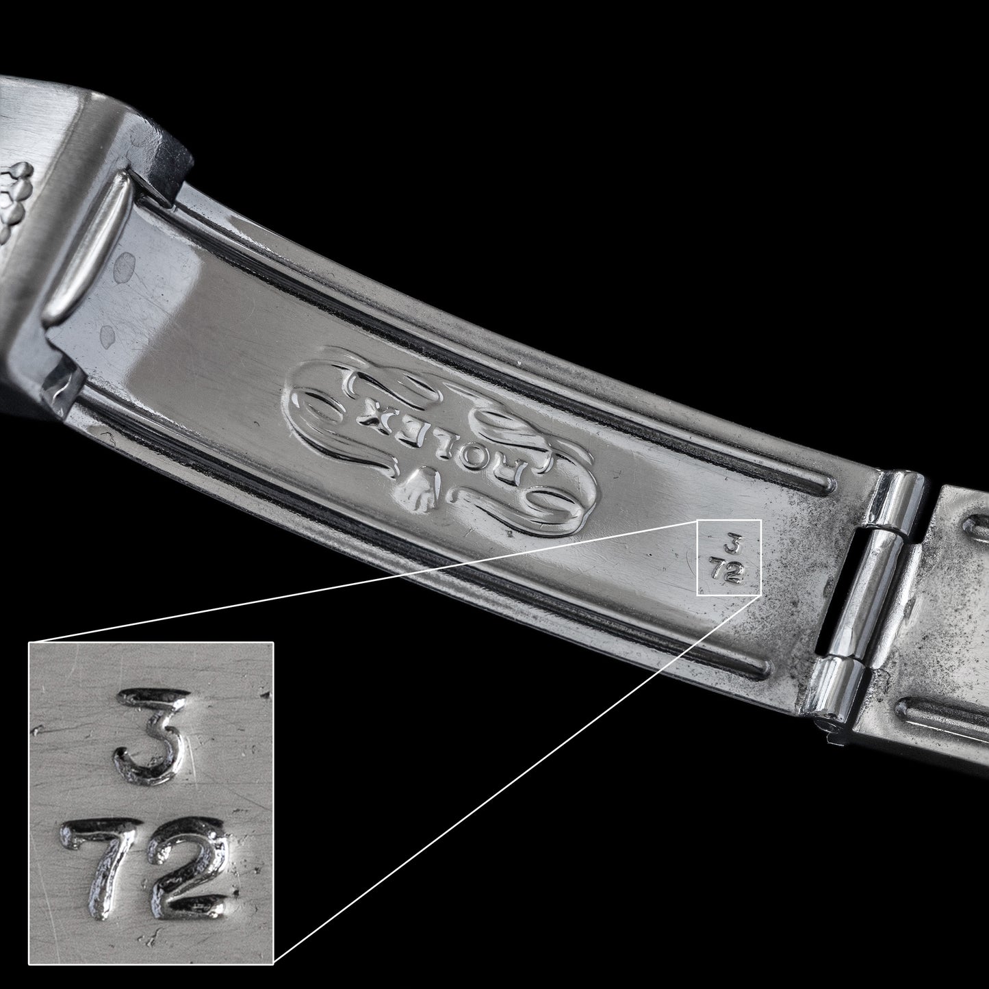 No. b5885 / Rolex 19mm Rivet Bracelet - 1972