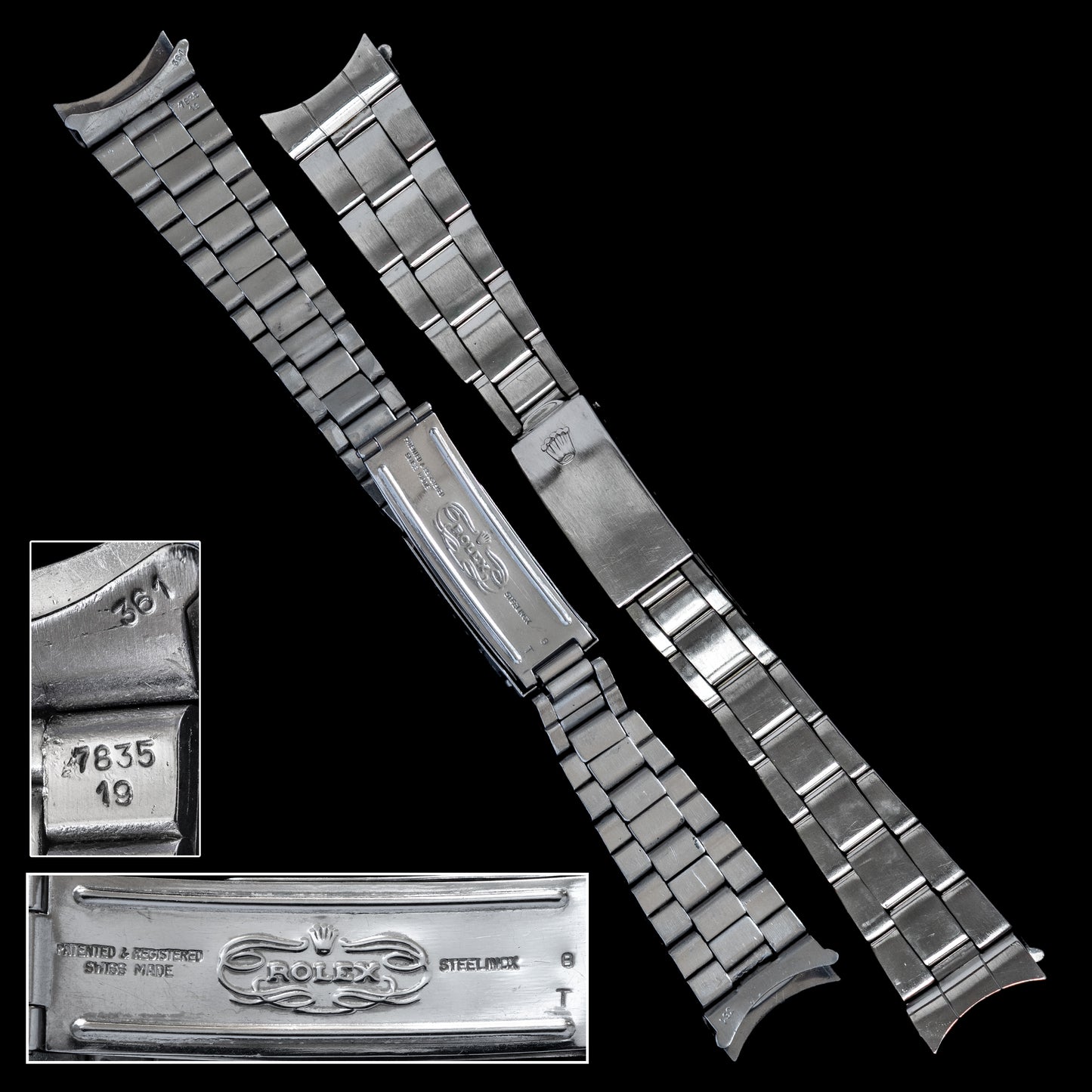 No. b6085 / Rolex 19mm Oyster Bracelet - 1977