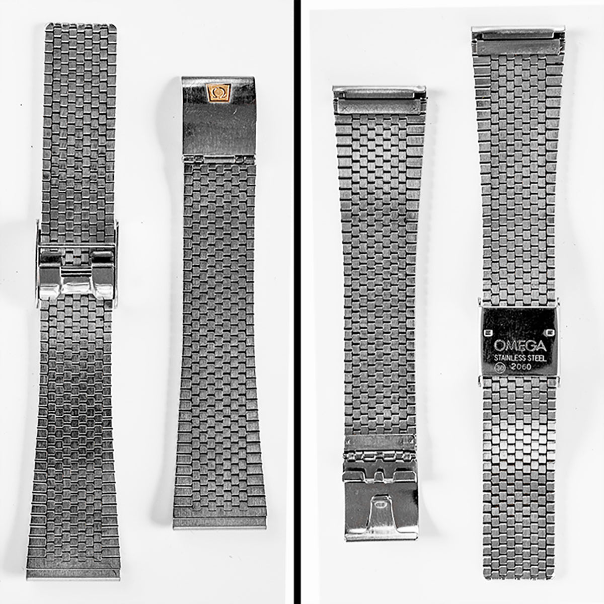 No. b725 / Omega 19mm Mesh Bracelet - 1970s