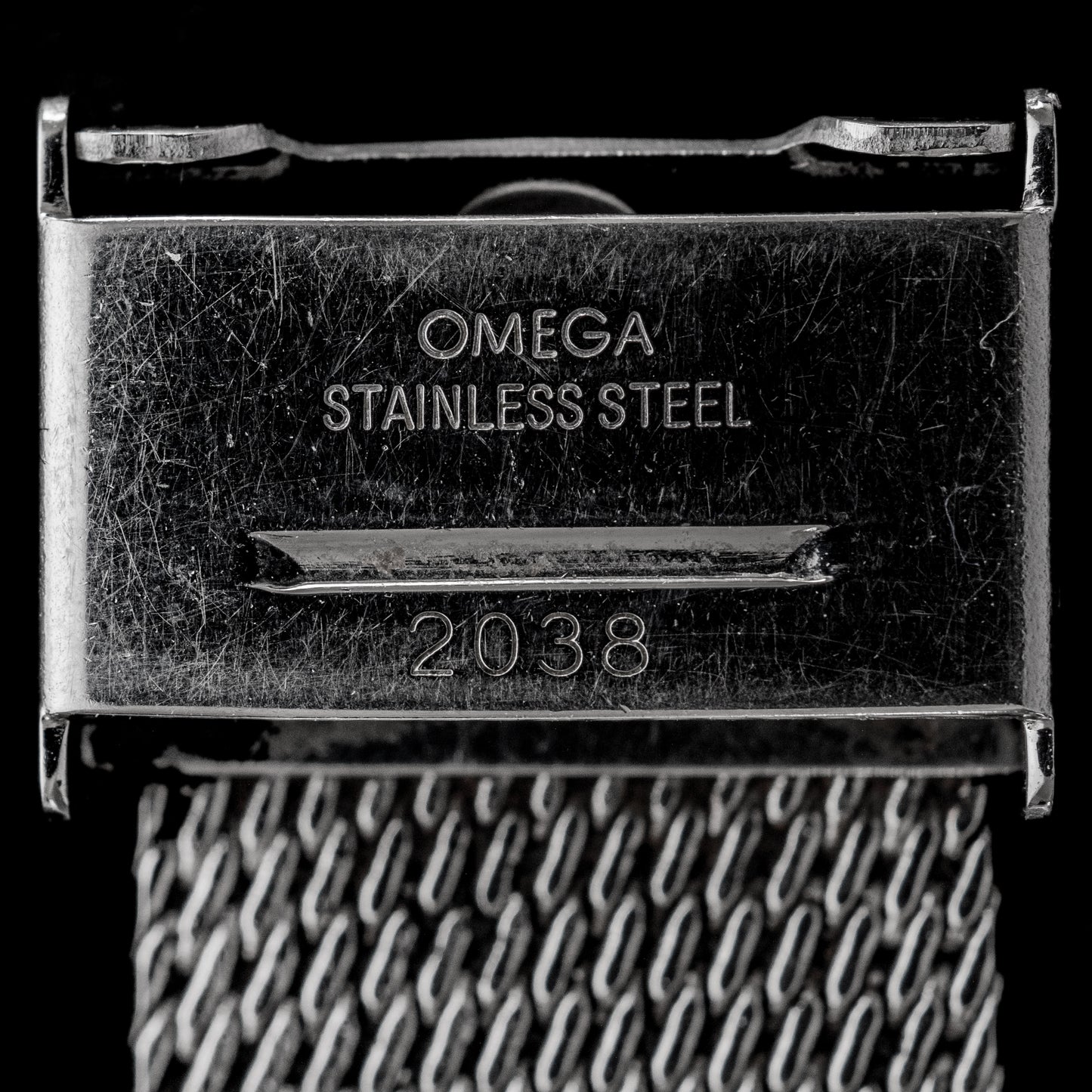 No. b1065 / Omega 18mm Mesh Bracelet - 1960s