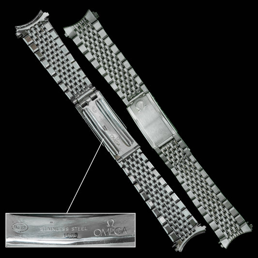 No. b3855 / Omega 18mm Rice Grain Bracelet - 1960s